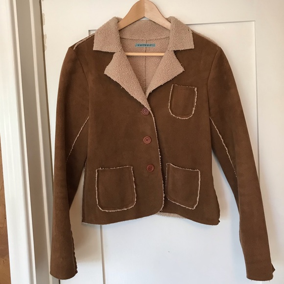 Velvet by Graham & Spencer Jackets & Blazers - Velvet fleece jacket, brown, large, vegan